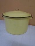 Vintage Porcelain Over Steel Stockpot w/ Lid