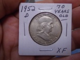 1952 D-Mint Silver Franklin Half Dollar