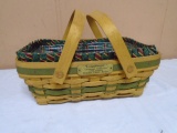 1996 Longaberger Holiday Cheer Basket w/ Liner-Protector