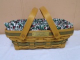 1996 Longaberger Holiday Cheer Basket w/ Liner-Divided Protector