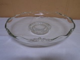 Vintage Clear Glass Scalloped Edge Large Bowl