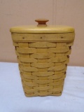 1996 Longaberger Large Peg Basket w/ Protector & Lid