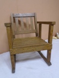 Solid Oak Child's Rocker