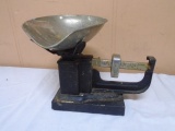 Antique Metal Beam Scale w/ Bin