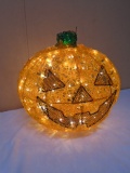 Lighted Plastic and Metl Jack-O-Lantern