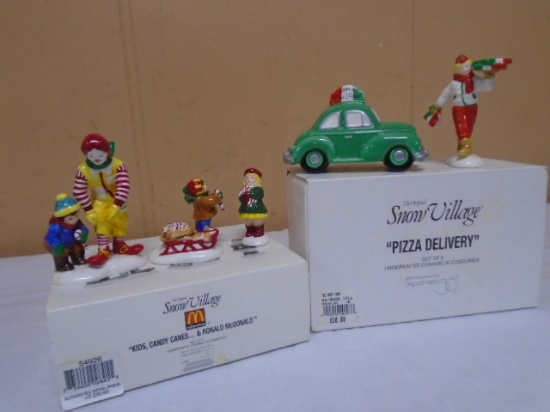 Dept. 56 Handpainted Ceramic Kids-Candy Canes and Ronald McDonald and Pizza Delivery Accessories