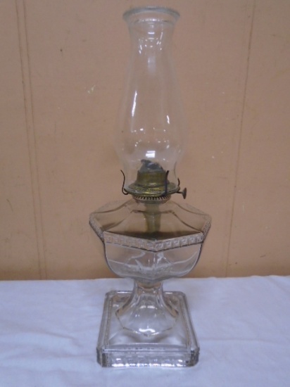 Beautiful Antique Glass Oil Lamp