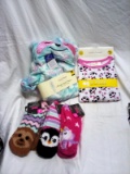 Girls Pjs (5/6, 6) & Cozy socks (7-3)