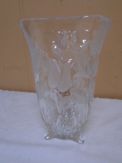 Beautiful 3 Footed Lead Crystal Vase