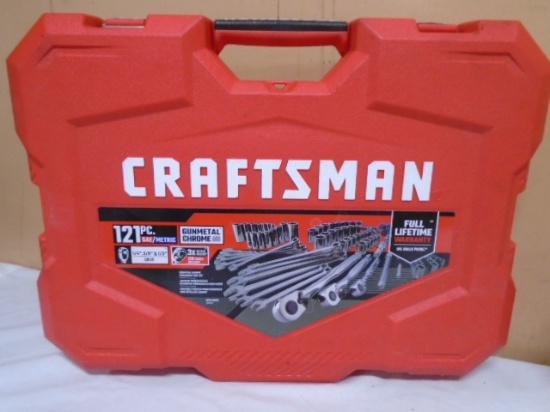 Craftsman 121pc SAE & Metric 1/4"-3/8"-1/2" Drive Gun Metal Mechanics Tool Set