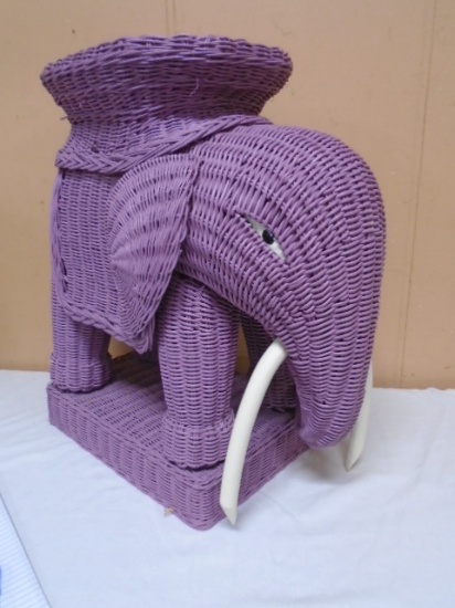 Purple Wicker Elephant Plant Stand