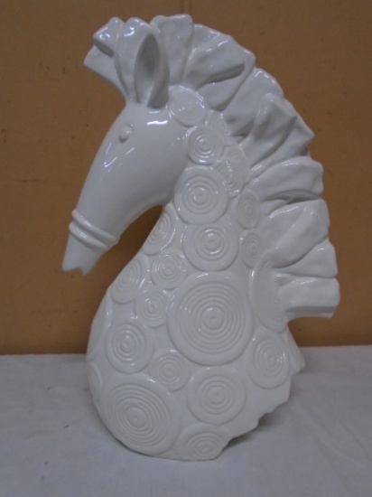 Large Ceramic Horse Head Statue
