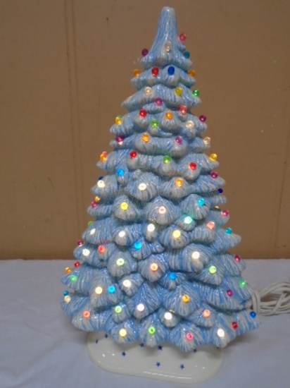 2pc Ceramic Lighted Christmas Tree