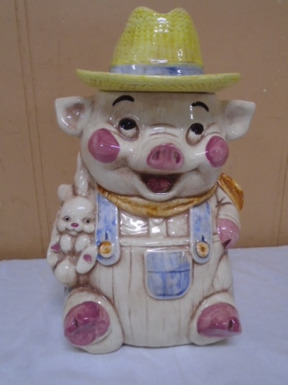Farmer Pig Cookie Jar