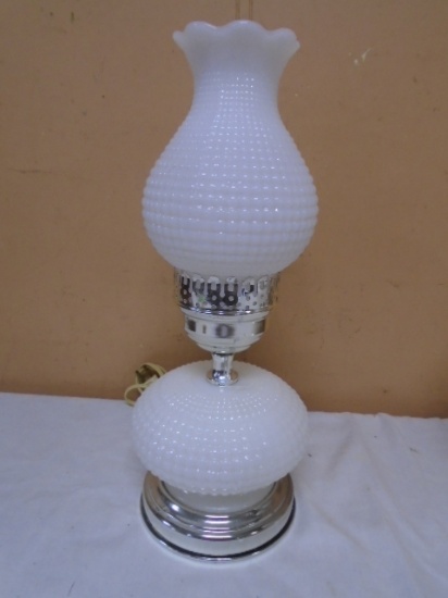 Vintage Milkglass Electric Huricane Lamp