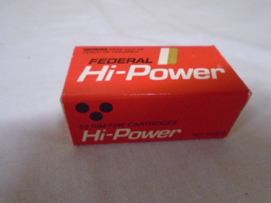 50 Round Box of Federal 22CB Long Hi-Power Rimfire Cartridges