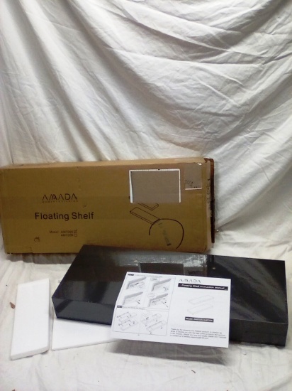 Pair of Amada Black Floating Shelves with mounting hardware