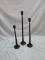Qty. 3 All Metal Heavy Candle Stick Holders tallest one is 20” ‘