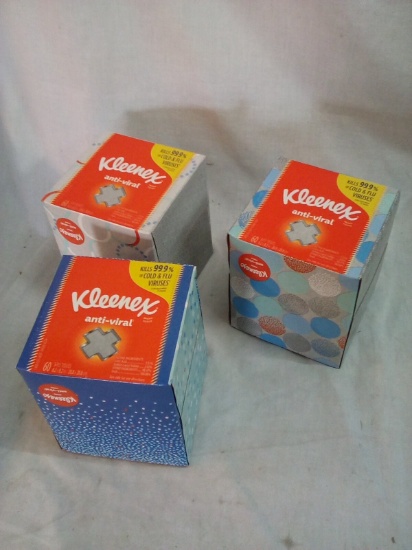 Qty. 3 Boxes of 60-3 Ply Facial Tissues by Kleenex