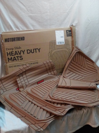 MotorTrend 3 Pc Set of Tan Deep Dish Heavy Duty Mats