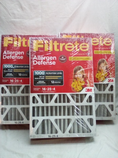 Filtrete 3M air filter 16x25x4 3 filters