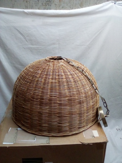 22” Diameter Wicker Single Bulb Hanging Light Fixture