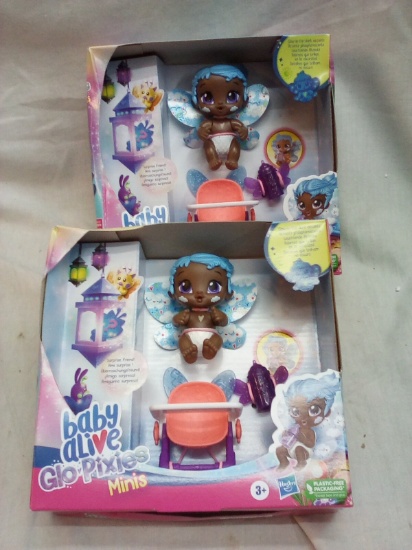 Pair of Baby Alive Glo Pixies Minis