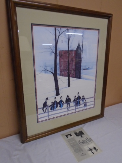 Large Signed and Numbered Limited Edition P. Buckley Moss Framed and Matted Print