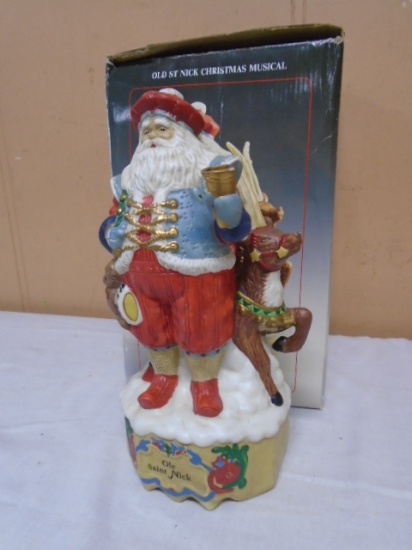 Old St. Nick Porcelain Bisque Musical Figurine