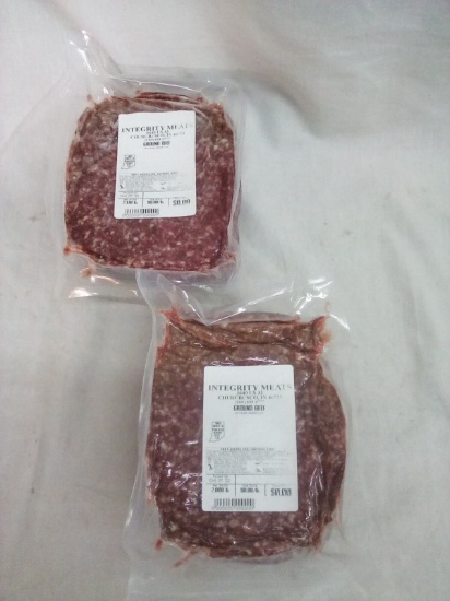 2 packs of  ground beef 2 pounds per pack butchers blend $32.00 value