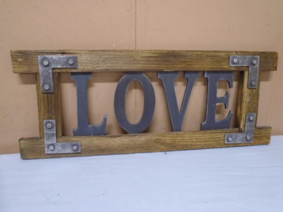 Wood and Metal Look "Love" Wall Décor