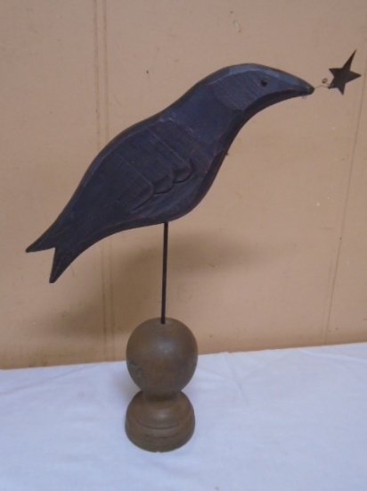 Primitive Style Wooden Bird Décor Piece