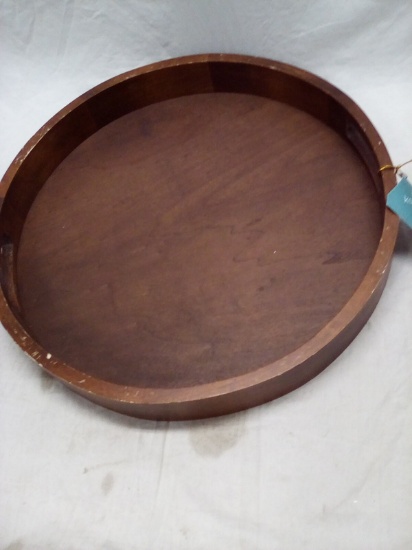 18" Round Wood Serving Tray