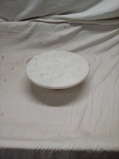 12" White Marble Cake Stand