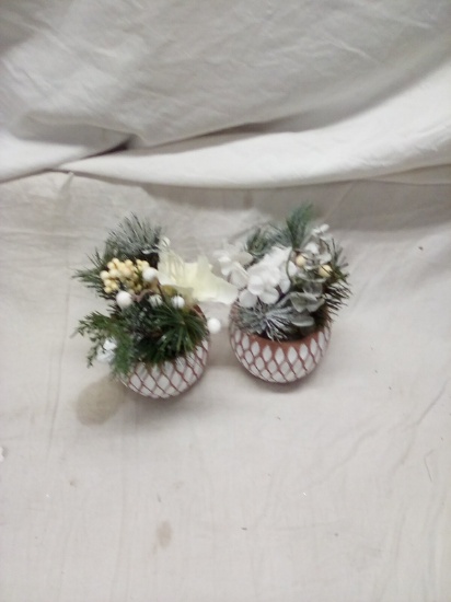 2 Artificial Christmas Plants