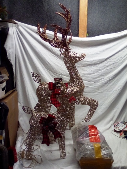 3 Pcs Lighted Reindeer Set 47" Tall Buck with Fawn and Doe
