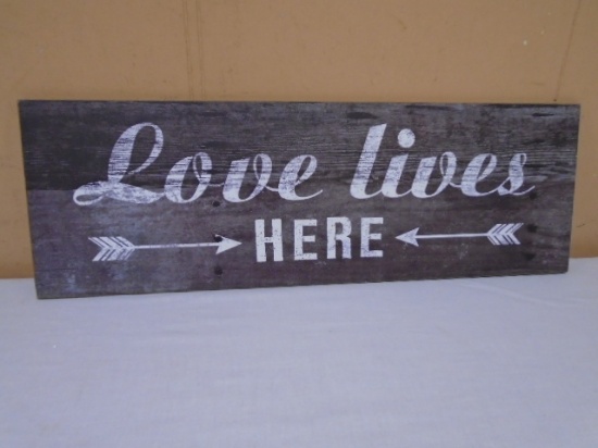 Love Lives Here Wooden Wall Art