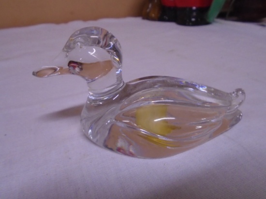Lead Crystal Duck Paperweight