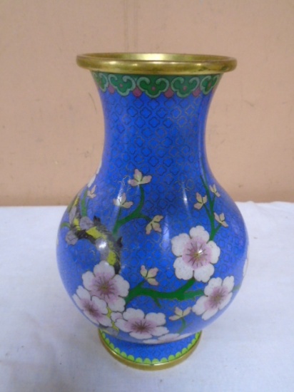 Multi-Color Brass Cloisonne Vase