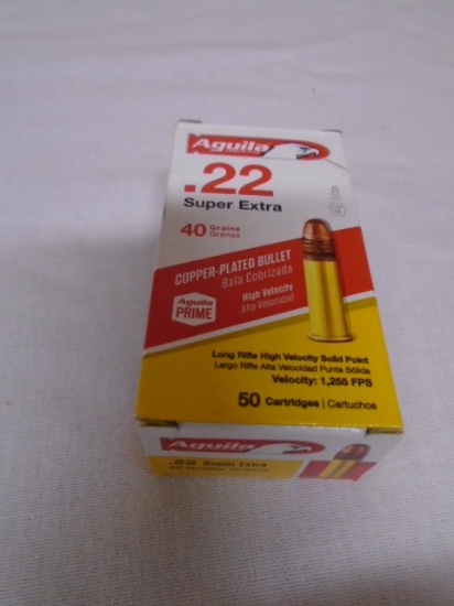 50 Round Box of Aguila .22LR Super Extra Rimfire Cartridges