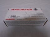 50 Round Box of Winchester 380 Auto Centerfire Cartridges