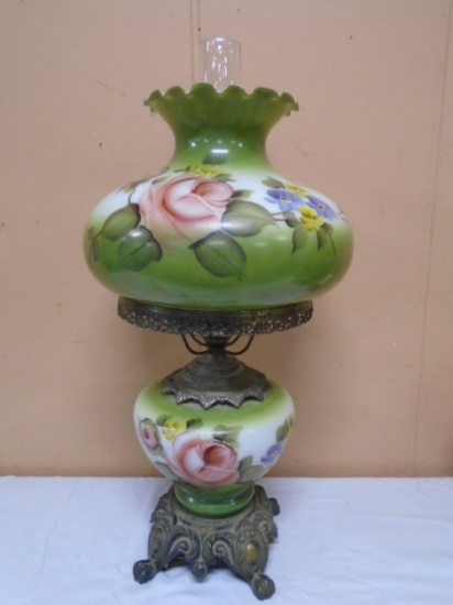 Beauiful Hand painted electric Hurricane Lamp