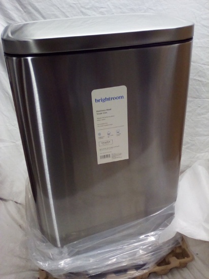 Brightroom Stainless Steel 11.8 Gallon Trash Can with Removeable Liner