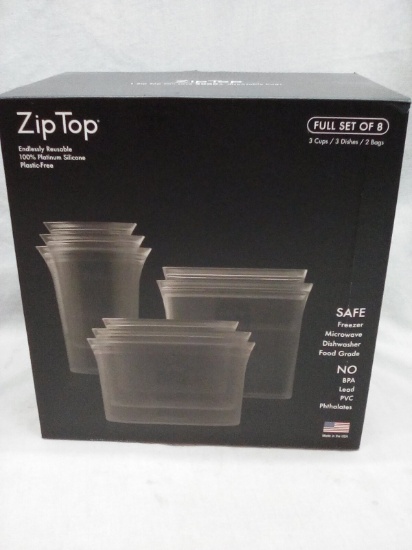 Zip Top set of 8 reusable containers