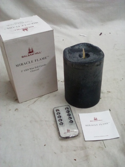 Balsam Hill Miracle Flame 5” LED Wax Fall Charcoal Candle