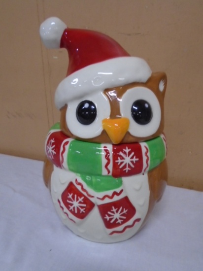 Christmas Owl Cookie Jar