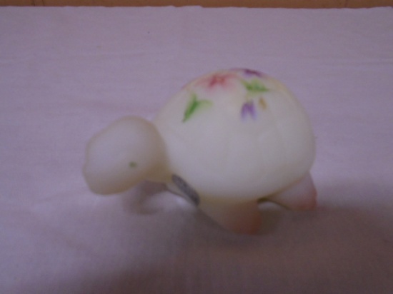 Fenton Art Glass Hand Painted and Signed Turtle Paperweight