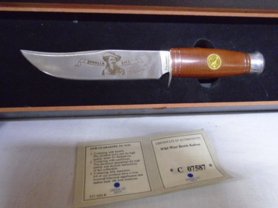 Buffalo Bill Bowie Knife w/Certificate