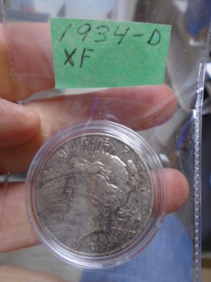 1934 D Mint Silver Peace Dollar