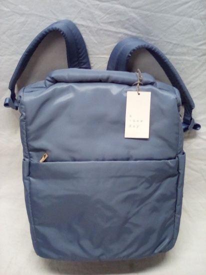 A New Day Light Blue w/ Gold Accents Double Handled Back Pack/ Diaper Bag